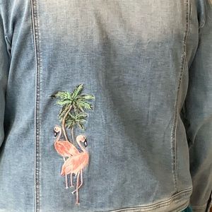 Chico’s Flamingo Denim Jacket New w/o tags.